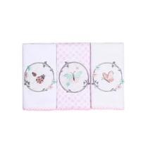 Kit Com 3 Panos De Boca Karinho Ref 1531 Cor:Rosa Kit Com 3 Panos De Boca Karinho Ref 1531 Cor:Rosa