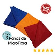 Kit com 3 Panos de Limpeza MicroFibra Toalha Multiuso Absolvente Macia