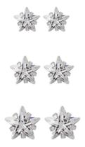 Kit Com 3 Pares Brinco Segundo Furo Estrela Prata 925 Pura Kit Com 3 Pares Brinco Segundo Furo Estrela Prata 925 Pura