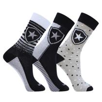 Kit Com 3 Pares de Meia Botafogo Juvenil Oficial