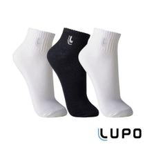 Kit com 3 pares de meia sport cano médio - lupo