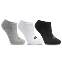 Kit com 3 Pares de Meia Unissex Preta, Branca e Cinza - Olympikus