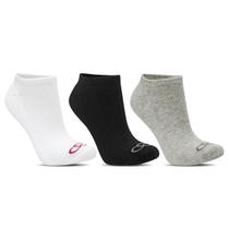 Kit com 3 Pares de Meia Unissex Preta, Branca e Cinza - Olympikus