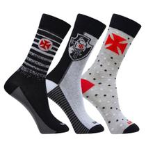 Kit Com 3 Pares de Meia Vasco Juvenil Oficial Kit Com 3 Pares de Meia Vasco Juvenil Oficial