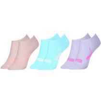 Kit com 3 Pares de Meias Adulto Puma Modelo Sapatilha Calcanhar Verdadeiro Lisa Básica Esportiva