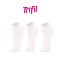 Kit Com 3 Pares De Meias Básica Cano Curto Unissex Trifil Feminino E Masculino Kit Com 3 Pares De Meias Básica Cano Curto Unissex Trifil Feminino E Masculino