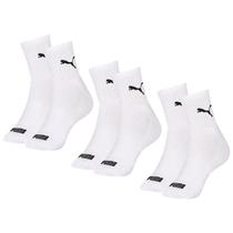 Kit Com 3 Pares de Meias Cano Médio Algodão Puma