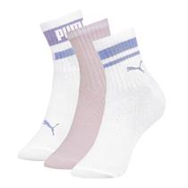 Kit com 3 Pares de Meias Infantil Puma de Cano Longo Branco/lilás Kit com 3 Pares de Meias Infantil Puma de Cano Longo Branco/lilás