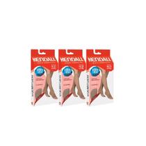 Kit com 3 Pares de Meias Kendall Média Compressão Sem Ponteira Mel