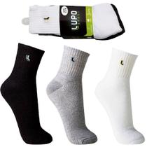 Kit com 3 pares de Meias masculinas Lupo - Cano médio Kit com 3 pares de Meias masculinas Lupo - Cano médio