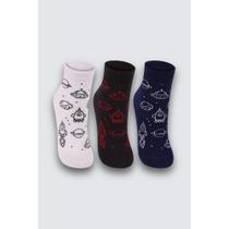 Kit com 3 Pares Meias Infantis Lupo Kids Cano Médio Espaço Kit com 3 Pares Meias Infantis Lupo Kids Cano Médio Espaço