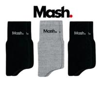 Kit Com 3 Pares Meias Mash Masculina Cano Médio Algodão Cotton Kit Com 3 Pares Meias Mash Masculina Cano Médio Algodão Cotton