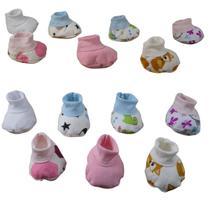 Kit Com 3 Pares Sapatinho De Tecido Bebê Recém Nascido