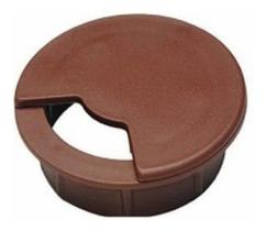 Kit Com 3 Passa Fio Cabo Mesa Computador Ø 59mm Marrom