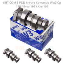 Kit com 3 Pçs Arvore Comando Ww3 Cg 160 / Bros 160 / Xre 190