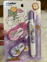 KIT com 3 Peças 3 em 1 Corretivo em Fita Corretiva 6mx5mm Escolar Branquinho