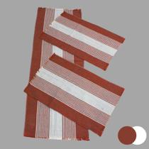 Kit com 3 peças Jogo tapete e passadeira de cozinha liso listrado atacado