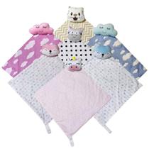 Kit Com 3 Peças Naninhas de Bichinhos Hora do Soninho Bebê Kit Com 3 Peças Naninhas de Bichinhos Hora do Soninho Bebê
