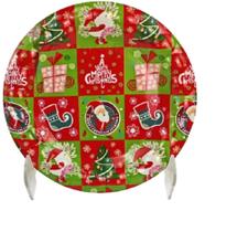 Kit Com 3 Peças Pratos Plástico Figuras Natalinas 20cm X 2cm