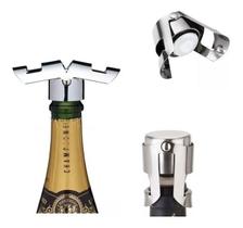 kit com 3 Peças - Tampa Para Champagne Espumante Rolha Inox Design De Luxo