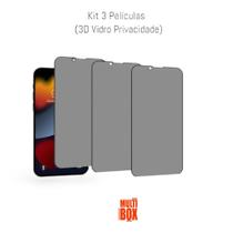 Kit Com 3 Películas Privacidade 3D Vidro Temperado Compatível Com Iphone 13 PRO MAX