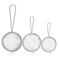 Kit Com 3 Peneiras Coador Aço Inox Utensílios De Cozinha