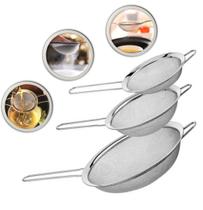 Kit Com 3 Peneiras De Inox Utensílios De Cozinha 8/10/16cm