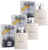 Kit Com 3 Perfumes Vodka Man Paris Elysees 100Ml Eau