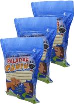Kit com 3 Petisco Para Cães Osso Palito Natural Paladar Canino 10MM - 1kg