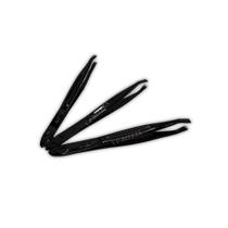 Kit com 3 Pinças Nzx Pretas Profissionais Aço Inox Precisão para Design de Sobrancelhas, Cílios e Depilação Facial