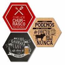 Kit com 3 placas em MDF - Churrasco - Cerveja