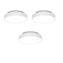 Kit com 3 Plafons para 3 Lâmpadas Redondo 36cm 7652 JD Molina Branco