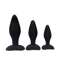 Kit com 3 Plug Anal de Cone PRETO SEXY IMPORT