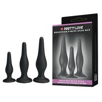 Kit com 3 Plug Anal Em Silicone - Pretty Love Kit com 3 Plug Anal Em Silicone - Pretty Love