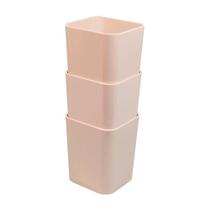 Kit com 3 Porta Objetos Dello Rosa Claro 6413-W Kit com 3 Porta Objetos Dello Rosa Claro 6413-W