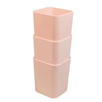 Kit com 3 Porta Objetos Rosa Pastel - Dello Kit com 3 Porta Objetos Rosa Pastel - Dello