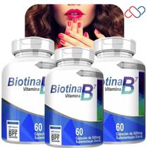 Kit Com 3 Potes Biotina B7 500Mg 180 Cápsulas