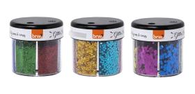 Kit com 3 Potes BRW c/ 6 tipos cd Glitter Sharker Soul - - GLL0402