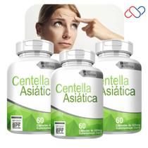 Kit com 3 Potes Centella Asiática 500mg 180 Cápsulas