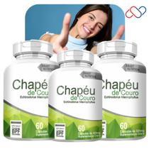 Kit com 3 Potes Chapéu De Couro 500mg 180 Cápsulas Garganta Artrite Artrose Reumatismo Estômago Rins Fígado Elimina líquidos Infecções da Pele Kit com 3 Potes Chapéu De Couro 500mg 180 Cápsulas Garganta Artrite Artrose Reumatismo Estômago Rins Fígado Elimina líquidos Infecções da Pele