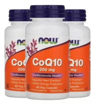 Kit Com 3 Potes Coenzima Q10 200mg Coq10 60caps Now Foods