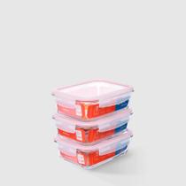 Kit com 3 Potes de Vidro Herméticos Retangulares 1,5L Invicta Kit com 3 Potes de Vidro Herméticos Retangulares 1,5L Invicta