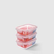 Kit com 3 Potes de Vidro Herméticos Retangulares 1L Invicta Kit com 3 Potes de Vidro Herméticos Retangulares 1L Invicta