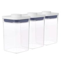 Kit Com 3 Potes Herméticos Oxo Pop 2.0 Quadrado - 1 Litro
