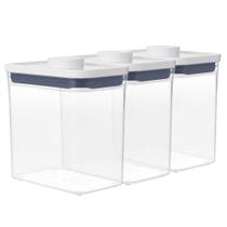Kit com 3 Potes Herméticos Oxo POP Retangular - 1,6L Kit com 3 Potes Herméticos Oxo POP Retangular - 1,6L
