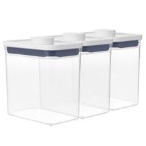 Kit Com 3 Potes Herméticos Oxo Pop Retangular - 1,6L