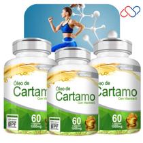 Kit com 3 Potes Óleo De Cartamo 1000mg 180 Cápsulas