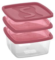 Kit Com 3 Potes Prático Sanclick Graduados BPA Free Versátil