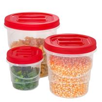 Kit com 3 Potes Tampa com Rosca p/ Mantimentos BPA Free