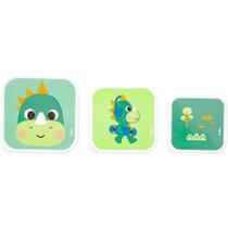 Kit Com 3 Potinhos Buba Zoo Dino Verde